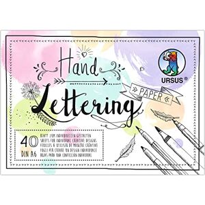 Ursus 24956499 Hand Lettering Paper, Pastel Mix, DIN A6, 130 + 300 g/m², 20 Sheets of Coloured Drawing Paper, 20 Sheets of Photo Card in 5 Colours, for Creative Design Ursus 24956499 Hand Lettering Paper, Pastel Mix, DIN A6, 130 + 300 g/m², 20 Sheets of Coloured Drawing Paper, 20 Sheets of Photo Card in 5 Colours, for Creative Design
