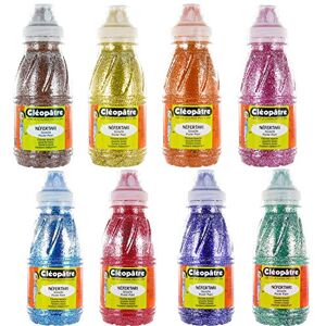 Cléopâtre PP250X8A Glitter Paint, Assorted Colours, 250 ml (Pack of 8) Cléopâtre PP250X8A Glitter Paint, Assorted Colours, 250 ml (Pack of 8)