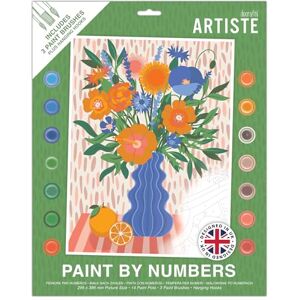 DOCRAFTS ARTISTE Large Paint by Numbers, Floral Still Life, Summer Craft, 395x295mm Board 14 Acrylic Colour Paint 3 Size Brush Set, Adults Crafts, Hobbies Crafting, Number Coded Design, Art DOCRAFTS ARTISTE Large Paint by Numbers, Floral Still Life, Summer Craft, 395x295mm Board 14 Acrylic Colour Paint 3 Size Brush Set, Adults Crafts, Hobbies Crafting, Number Coded Design, Art