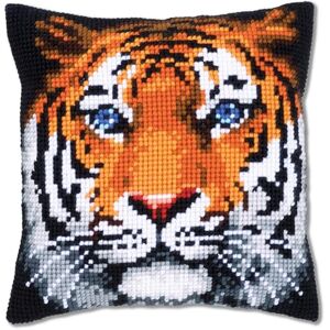 Vervaco Cross Stitch Cushion Tiger, Cotton Blend, Assorted, 18.4 x 0.6 x 9.6 cm Vervaco Cross Stitch Cushion Tiger, Cotton Blend, Assorted, 18.4 x 0.6 x 9.6 cm