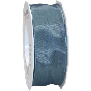 PRÄSENT Lyon Wired Taffeta Ribbon Steel Blue 40 mm Width, 25 m Length PRÄSENT Lyon Wired Taffeta Ribbon Steel Blue 40 mm Width, 25 m Length
