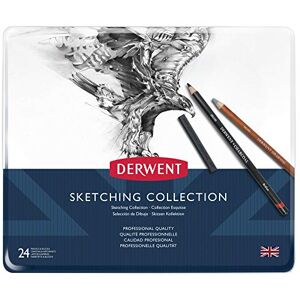 Derwent 34306 Drawing and Sketching Mixed Media Set with Accessories, Set of 24, Professional Quality, Multicolor Derwent 34306 Drawing and Sketching Mixed Media Set with Accessories, Set of 24, Professional Quality, Multicolor