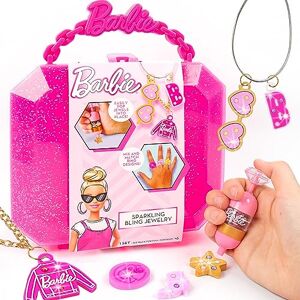 Barbie Sparkling Bling Jewelry Making Kit, Storage Case, Ring Making Kit, Charm Bracelet Making Kit for Girls, Arts & Crafts Toy for Girls Ages 6+ Barbie Sparkling Bling Jewelry Making Kit, Storage Case, Ring Making Kit, Charm Bracelet Making Kit for Girls, Arts & Crafts Toy for Girls Ages 6+