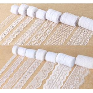 ilauke 46 Yards White Lace Ribbon 14 Rolls Vintage Lace Trims 0.6 to 2.1 inch Ribbon Lace with Assorted Pattern for Sewing, Crafts, Wedding Ribbon, Flower Ribbon, 3.28 Yards Each ilauke 46 Yards White Lace Ribbon 14 Rolls Vintage Lace Trims 0.6 to 2.1 inch Ribbon Lace with Assorted Pattern for Sewing, Crafts, Wedding Ribbon, Flower Ribbon, 3.28 Yards Each