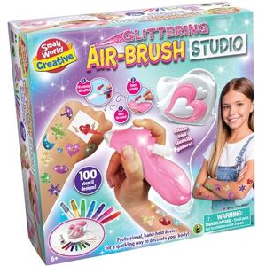 Small World Toys Small World Creative Glittering Air-Brush Studio, 100 Stencil Designs, Body Art Kit for Ages 6+, Hand Held Device Kit with Accessories for Sparkling Body Decorations Small World Toys Small World Creative Glittering Air-Brush Studio, 100 Stencil Designs, Body Art Kit for Ages 6+, Hand Held Device Kit with Accessories for Sparkling Body Decorations