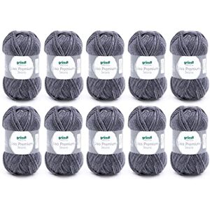 Gründl Wolle Lisa Premium Jeans, Yarn for Knitting with Colour Gradient, Knitting Yarn, Crochet Yarn, Soft and Skin-Friendly, 100% Polyacrylic, 10 Balls 50 g / 133 m, Needle Size 3.5-4.5, Slate Grey Gründl Wolle Lisa Premium Jeans, Yarn for Knitting with Colour Gradient, Knitting Yarn, Crochet Yarn, Soft and Skin-Friendly, 100% Polyacrylic, 10 Balls 50 g / 133 m, Needle Size 3.5-4.5, Slate Grey