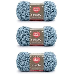Red Heart Scrubby Glacier Yarn 3 Pack of 100g/3.5oz Polyester 4 Medium (Worsted) 92 Yards Knitting/Crochet Red Heart Scrubby Glacier Yarn 3 Pack of 100g/3.5oz Polyester 4 Medium (Worsted) 92 Yards Knitting/Crochet
