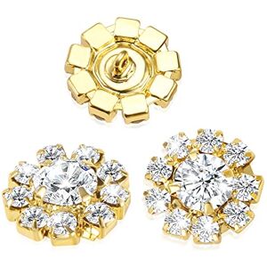 ALEXCRAFT 24PCS Rhinestone Button Gold Crystal Flower Button Embellishments Crafting Bulk for Cardigan Clothing Sewing Wedding Decoration ALEXCRAFT 24PCS Rhinestone Button Gold Crystal Flower Button Embellishments Crafting Bulk for Cardigan Clothing Sewing Wedding Decoration