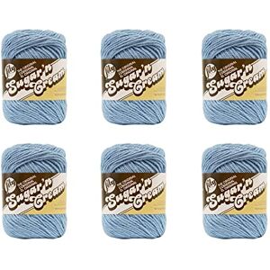 LILY Sugar'N Cream Yarn, 6 Pack, Light Blue 6 Count LILY Sugar'N Cream Yarn, 6 Pack, Light Blue 6 Count