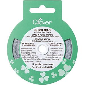 Clover Quick Bias Tape: 6mm x 10m: Silver, 6 Clover Quick Bias Tape: 6mm x 10m: Silver, 6