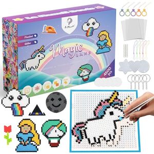 La Manuli Fuse Beads Kit 4500 Pieces Iron-On Beads 5 mm 24 Colours Flexibel Ironing Bead Set, 4 Pegboards, 25 Patterns, Keychains, Complete DIY Craft Kit for Girls 6+ La Manuli Fuse Beads Kit 4500 Pieces Iron-On Beads 5 mm 24 Colours Flexibel Ironing Bead Set, 4 Pegboards, 25 Patterns, Keychains, Complete DIY Craft Kit for Girls 6+