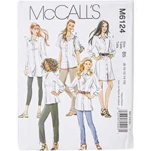 McCall's Patterns M6124 Size B5 8-10-12-14-16 Misses'/ Miss Petite/ Women's/ Women's Petite Shirts in 3 Lengths, Pack of 1, White McCall's Patterns M6124 Size B5 8-10-12-14-16 Misses'/ Miss Petite/ Women's/ Women's Petite Shirts in 3 Lengths, Pack of 1, White