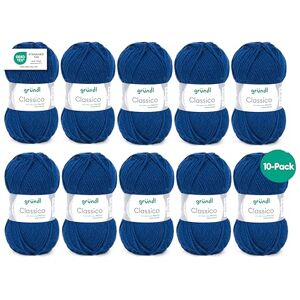 Gründl Classico Wolle (Oeko-TEX® Certified Knitting/Crochet Yarn Made of 50% Pure New Wool (Merino Superwash) & 50% polyacrylic, 50 g/120 m, Needle Size: 3.5-4.5, 10 Balls á 50 g), Navy Gründl Classico Wolle (Oeko-TEX® Certified Knitting/Crochet Yarn Made of 50% Pure New Wool (Merino Superwash) & 50% polyacrylic, 50 g/120 m, Needle Size: 3.5-4.5, 10 Balls á 50 g), Navy