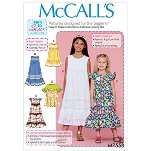 McCall's Patterns 7558 CCE,Children's/Girl's Dresses,Sizes 3-6, Tissue, Multi-Colour, 17 x 0.5 x 0.07 cm McCall's Patterns 7558 CCE,Children's/Girl's Dresses,Sizes 3-6, Tissue, Multi-Colour, 17 x 0.5 x 0.07 cm