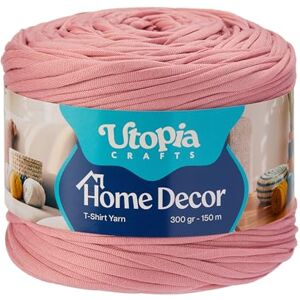 Utopia Crafts T-Shirt Yarn for Crocheting and Knitting Home Decor 300g/150m Elastic Microfibre Fabric Yarn Oeko-Tex Certified Washable Crochet Baskets Bags Rugs & Macramé 5-7mm Hook (Blush Pink) Utopia Crafts T-Shirt Yarn for Crocheting and Knitting Home Decor 300g/150m Elastic Microfibre Fabric Yarn Oeko-Tex Certified Washable Crochet Baskets Bags Rugs & Macramé 5-7mm Hook (Blush Pink)