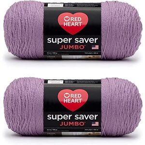 Red Heart Super Saver Jumbo Orchid Yarn 2 Pack of 396g/14oz Acrylic 4 Medium (Worsted) 744 Yards Knitting/Crochet Red Heart Super Saver Jumbo Orchid Yarn 2 Pack of 396g/14oz Acrylic 4 Medium (Worsted) 744 Yards Knitting/Crochet