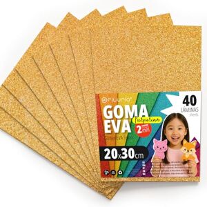 OFITURIA Glitter Eva Rubber for Creative Crafts, Glitter Foam Sheets for DIY, School Projects, Decorative Art, Scrapbooking 20 x 30 cm (Gold Glitter, 40 pcs) OFITURIA Glitter Eva Rubber for Creative Crafts, Glitter Foam Sheets for DIY, School Projects, Decorative Art, Scrapbooking 20 x 30 cm (Gold Glitter, 40 pcs)