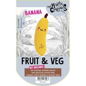 KNITTY CRITTERS – Fruit and Veg Crochet Kit – Banana Beginner-Friendly Crochet Craft Kit with Recycled Yarn KNITTY CRITTERS – Fruit and Veg Crochet Kit – Banana Beginner-Friendly Crochet Craft Kit with Recycled Yarn