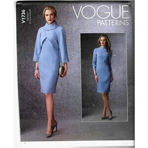Vogue Patterns V1736E5 Misses Dress, White Vogue Patterns V1736E5 Misses Dress, White