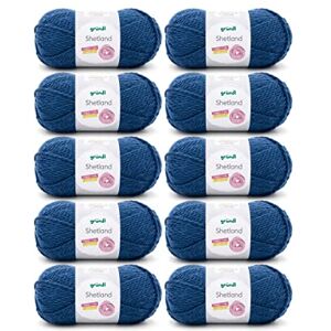 Gründl Shetland Wool (Fashionable and Soft Knitting Yarn Made of 80% polyacrylic and 20% Wool, 100 g / 170 m, Needle Size: 7-8, 10 x 100 g), Blue Gründl Shetland Wool (Fashionable and Soft Knitting Yarn Made of 80% polyacrylic and 20% Wool, 100 g / 170 m, Needle Size: 7-8, 10 x 100 g), Blue