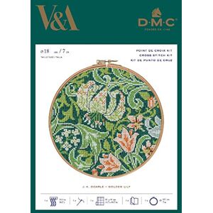 DMC Stitch Kit Golden Lily J.H. Dearle, Includes No. 25 Embroidery Thread, Embroidery Needle, Embroidered (Aida · White 14 Count) and Instructions DMC Stitch Kit Golden Lily J.H. Dearle, Includes No. 25 Embroidery Thread, Embroidery Needle, Embroidered (Aida · White 14 Count) and Instructions