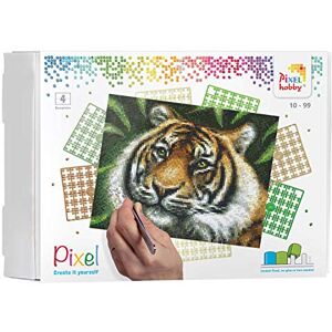 Pracht Creatives Hobby Pixel P090028 Mosaic Gift Box Tiger Image Approx. 25.4 x 20.3 cm, Easy Plug-In System, No Ironing or Gluing, Organic Plastic Stones Ideal for Children Pracht Creatives Hobby Pixel P090028 Mosaic Gift Box Tiger Image Approx. 25.4 x 20.3 cm, Easy Plug-In System, No Ironing or Gluing, Organic Plastic Stones Ideal for Children