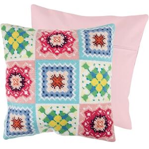 Trimits Half Stitch Cross Stitch Cushion Kit, Cushion Back Included, Pre Printed Canvas, Yarn and Needle Included 40 x 40cm (15.75 x 15.75in), Crochet Trimits Half Stitch Cross Stitch Cushion Kit, Cushion Back Included, Pre Printed Canvas, Yarn and Needle Included 40 x 40cm (15.75 x 15.75in), Crochet