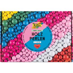 Folia Jumbo Basic 22992 22992 Wooden Beads 1 kg Craft Beads Made of Wood in 7 Colours, Approx. 2000 Wooden Balls with Diameter 1-1.8 cm, Multi-Coloured Folia Jumbo Basic 22992 22992 Wooden Beads 1 kg Craft Beads Made of Wood in 7 Colours, Approx. 2000 Wooden Balls with Diameter 1-1.8 cm, Multi-Coloured