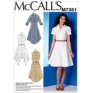 McCall's Patterns 7351, Misses Dresses and Belt,Sizes 6-14, Cotton, A5 (6-8-10-12-14) McCall's Patterns 7351, Misses Dresses and Belt,Sizes 6-14, Cotton, A5 (6-8-10-12-14)