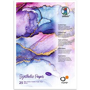 Ursus Yupo 16269200 Paper, 85 g, DIN A5, 25 Sheets, Synthetic, Smooth Surface, Tear and Waterproof, UV Lightfast, Extremely Durable, 100% Recyclable, Versatile Ursus Yupo 16269200 Paper, 85 g, DIN A5, 25 Sheets, Synthetic, Smooth Surface, Tear and Waterproof, UV Lightfast, Extremely Durable, 100% Recyclable, Versatile