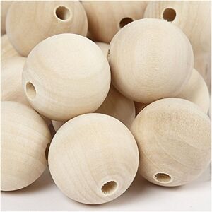 Creativ 566730 Wooden beads, D: 30 mm, hole size 5 mm, china berry, 50pcs Creativ 566730 Wooden beads, D: 30 mm, hole size 5 mm, china berry, 50pcs