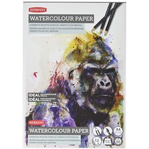 Derwent A4 Watercolour Paper Pad, 12 Sheets, Acid-Free Paper, Professional Quality, 2301973, White Derwent A4 Watercolour Paper Pad, 12 Sheets, Acid-Free Paper, Professional Quality, 2301973, White