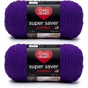 Red Heart Super Saver Jumbo Amethyst Yarn 2 Pack of 396g/14oz Acrylic 4 Medium (Worsted) 744 Yards Knitting/Crochet Red Heart Super Saver Jumbo Amethyst Yarn 2 Pack of 396g/14oz Acrylic 4 Medium (Worsted) 744 Yards Knitting/Crochet
