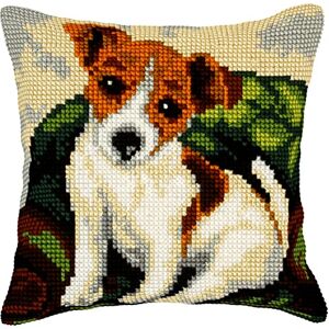 Orchidea Cushion Cross Stitch Kit Dog Printed Canvas 4.5 Count for Adults 9527, 40 x 40cm Orchidea Cushion Cross Stitch Kit Dog Printed Canvas 4.5 Count for Adults 9527, 40 x 40cm