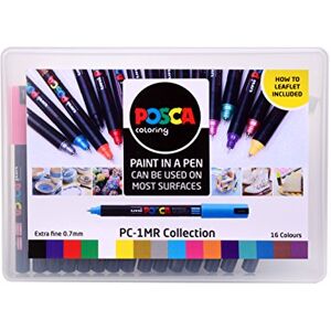 Posca Pens PC-1MR Ultra Fine Acrylic Felt Tip Coloured Permanent Paint Markers for Adults, Kids. Perfect for Colouring, Fabric, Graffiti, Watercolour, Outline Drawing, Window and Glass Art. 16 Pack Posca Pens PC-1MR Ultra Fine Acrylic Felt Tip Coloured Permanent Paint Markers for Adults, Kids. Perfect for Colouring, Fabric, Graffiti, Watercolour, Outline Drawing, Window and Glass Art. 16 Pack