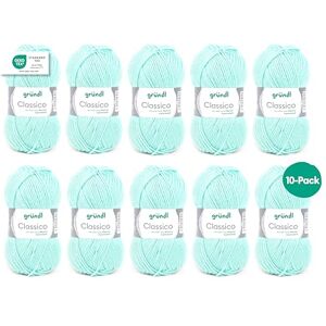 Gründl Classico Wolle (Oeko-TEX® Certified Knitting/Crochet Yarn Made of 50% Pure New Wool (Merino Superwash) & 50% polyacrylic, 50 g/120 m, Needle Size: 3.5-4.5, 10 Balls á 50 g), Mint Gründl Classico Wolle (Oeko-TEX® Certified Knitting/Crochet Yarn Made of 50% Pure New Wool (Merino Superwash) & 50% polyacrylic, 50 g/120 m, Needle Size: 3.5-4.5, 10 Balls á 50 g), Mint