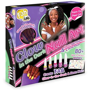 FabLab Glow In The Dark Nail Art Kit Create FAB Neon Nail Art! Includes 5 Nail Varnish Colours and 80+ Nail Stickers Girls Gifts For Ages 8+ FabLab Glow In The Dark Nail Art Kit Create FAB Neon Nail Art! Includes 5 Nail Varnish Colours and 80+ Nail Stickers Girls Gifts For Ages 8+