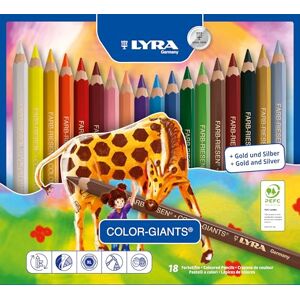 LYRA Color Giants Wooden Large Colouring Pencils, 18 Assorted Colours, For Children & Schools LYRA Color Giants Wooden Large Colouring Pencils, 18 Assorted Colours, For Children & Schools