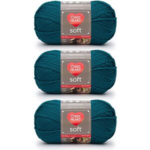 Red Heart Soft Teal Yarn 3 Pack of 141g/5oz Acrylic 4 Medium (Worsted) 256 Yards Knitting/Crochet Red Heart Soft Teal Yarn 3 Pack of 141g/5oz Acrylic 4 Medium (Worsted) 256 Yards Knitting/Crochet