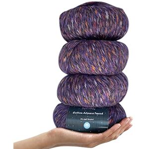 KnitPal Cotton Alpaca Tweed, #3 DK, Light Worsted Yarn Pack of 4 (536m/200g), Super Soft Fluffy Multicolour Blend for Knitting and Crocheting Hats, Shawls, Garments, Blankets (Purple Iris) KnitPal Cotton Alpaca Tweed, #3 DK, Light Worsted Yarn Pack of 4 (536m/200g), Super Soft Fluffy Multicolour Blend for Knitting and Crocheting Hats, Shawls, Garments, Blankets (Purple Iris)