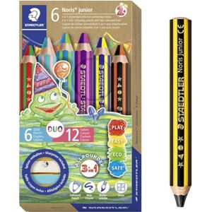 STAEDTLER Noris Junior Duo 1402 Children's Colouring Pencil, Wax and Watercolour Pencil, Two-Tone Lead, 6 Duo Pens and Children's Pencil STAEDTLER Noris Junior Duo 1402 Children's Colouring Pencil, Wax and Watercolour Pencil, Two-Tone Lead, 6 Duo Pens and Children's Pencil