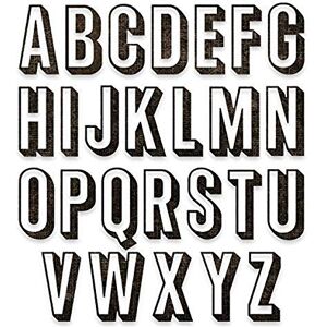 Sizzix Thinlits Die Set 26PK 664729 Alphanumeric Shadow Upper by Tim Holtz Sizzix Thinlits Die Set 26PK 664729 Alphanumeric Shadow Upper by Tim Holtz