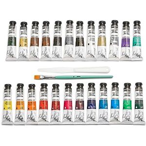 PEBEO Pébéo Studio Acrylics Set 24 Tubes 20 Ml Assorted Colours + Accessories Acrylic Painting Kit for Artist and Beginner Brushes + Spatula + Cardboard Luminous Colours PEBEO Pébéo Studio Acrylics Set 24 Tubes 20 Ml Assorted Colours + Accessories Acrylic Painting Kit for Artist and Beginner Brushes + Spatula + Cardboard Luminous Colours