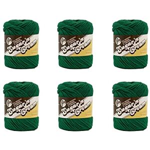 LILY Sugar'N Cream Dark Pine Yarn 6 Pack of 71g/2.5oz Cotton 4 Medium (Worsted) 120 Yards Knitting/Crochet LILY Sugar'N Cream Dark Pine Yarn 6 Pack of 71g/2.5oz Cotton 4 Medium (Worsted) 120 Yards Knitting/Crochet