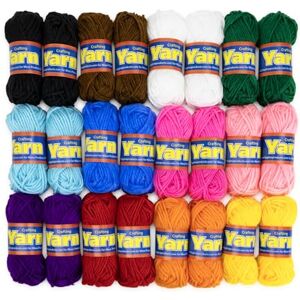 Hygloss Assorted Acrylic Yarn Set 24 Mini Colorful Skeins Crochet Yarn for Crocheting & Knitting 100% Acrylic Yarn Soft, Smooth Yarn – 2x 12-Packs (24 Skeins) 24 Yard Per Skein Total 576 Yds Hygloss Assorted Acrylic Yarn Set 24 Mini Colorful Skeins Crochet Yarn for Crocheting & Knitting 100% Acrylic Yarn Soft, Smooth Yarn – 2x 12-Packs (24 Skeins) 24 Yard Per Skein Total 576 Yds