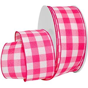 Morex Gingham Style Ribbon, 2-1/2 inch by 50 Yards, Shocking Pink Morex Gingham Style Ribbon, 2-1/2 inch by 50 Yards, Shocking Pink