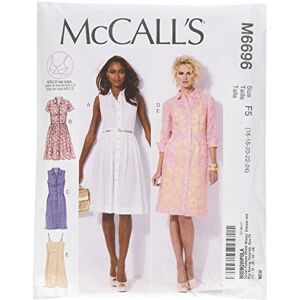 McCall's Patterns M6696 Size F5 16-18-20-22-24 Misses' Dresses and Slip, Pack of 1, White, Packaging may vary McCall's Patterns M6696 Size F5 16-18-20-22-24 Misses' Dresses and Slip, Pack of 1, White, Packaging may vary