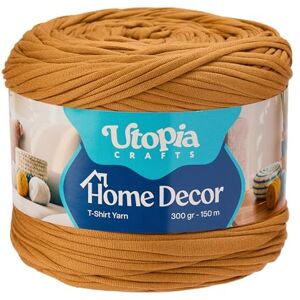 Utopia Crafts T-Shirt Yarn for Crocheting and Knitting Home Decor 300g/150m Elastic Microfibre Fabric Yarn Oeko-Tex Certified Washable Crochet Baskets Bags Rugs & Macramé 5-7mm Hook (Camel Brown) Utopia Crafts T-Shirt Yarn for Crocheting and Knitting Home Decor 300g/150m Elastic Microfibre Fabric Yarn Oeko-Tex Certified Washable Crochet Baskets Bags Rugs & Macramé 5-7mm Hook (Camel Brown)