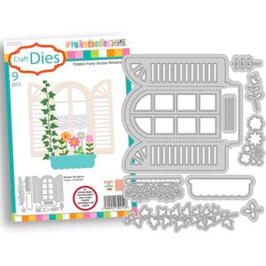 Polkadoodles Pretty Shutter Window Craft Cutting Dies with Window Box & Foliage A5/6 x 8 Polkadoodles Pretty Shutter Window Craft Cutting Dies with Window Box & Foliage A5/6 x 8