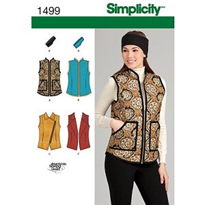 Simplicity Sewing Pattern 1499: Misses' Vest and Headband, Size, Paper, White, U5 (16-18-20-22-24) Simplicity Sewing Pattern 1499: Misses' Vest and Headband, Size, Paper, White, U5 (16-18-20-22-24)